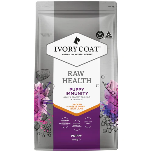 Ivory Coat DOG 狗糧+生羊肺凍乾 Raw Health Chicken + Freeze Dried Raw Lamb 免疫力增強雞肉 幼犬配方 Puppy Immunity Puppy 10kg (訂貨需時3-5天) (ICS-261276)